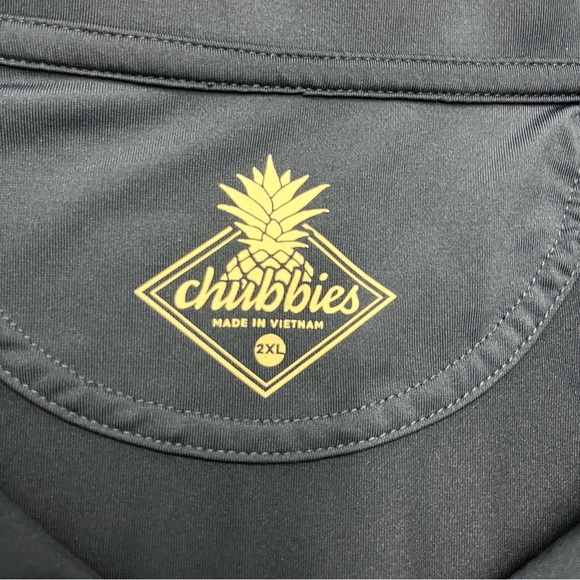 Chubbies Shirt Mens XXL Short Sleeve Polo Navy Blue American Flag 2XL - Picture 6 of 9